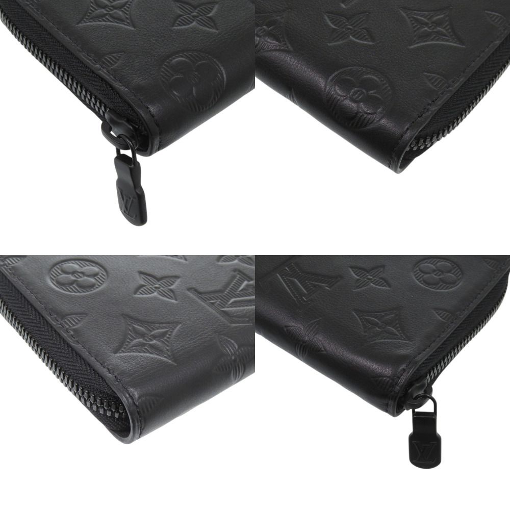 Louis Vuitton Zippy Wallet Vertical Shadow Leather Black LV Long — view 5