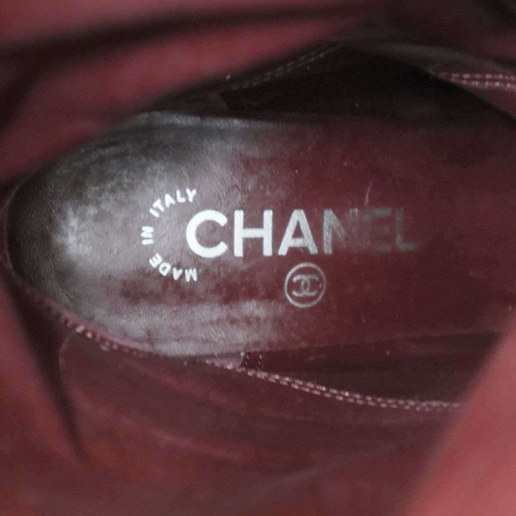Chanel CC Logo Suede Leather Long Boots Black 37 — view 5