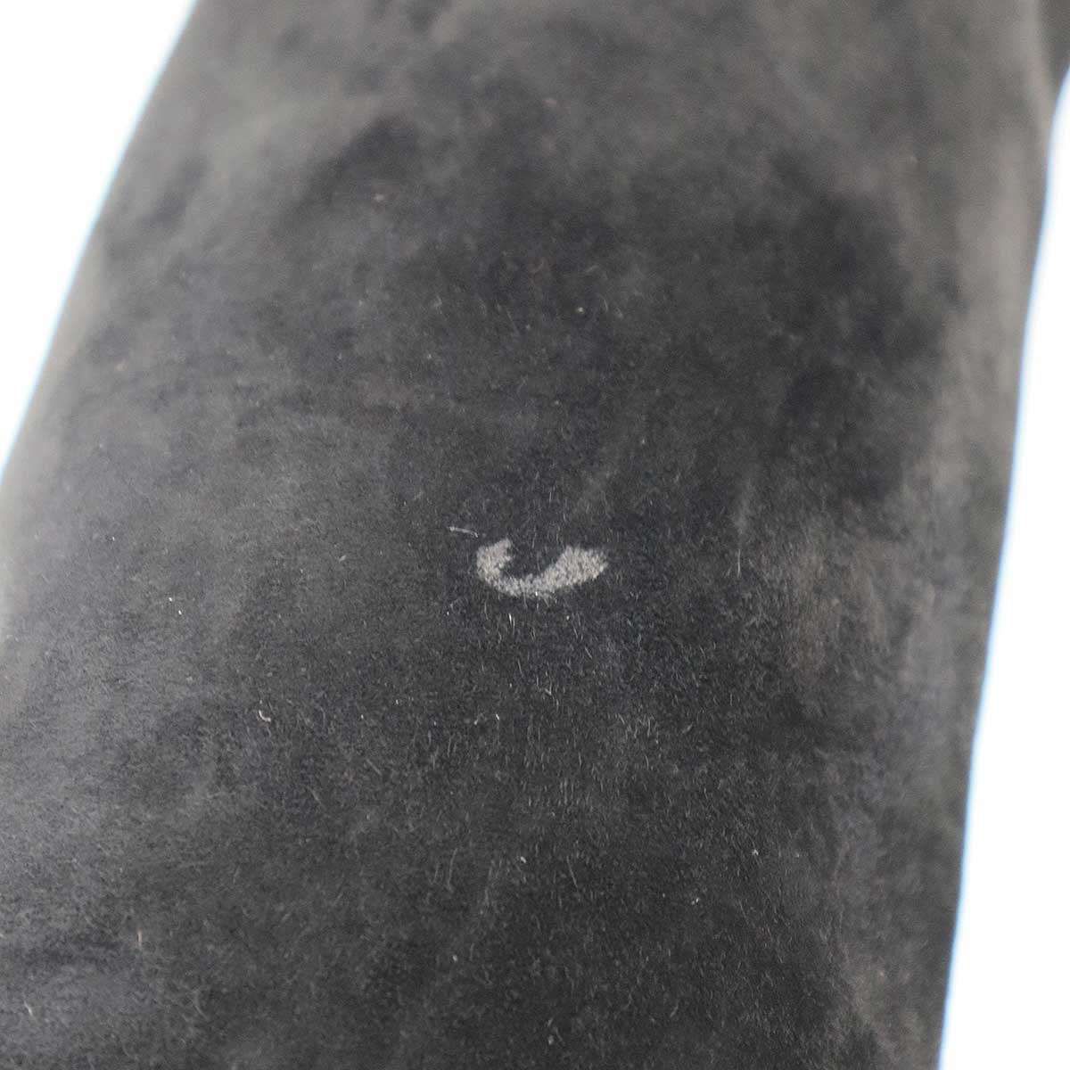 Chanel CC Logo Suede Leather Long Boots Black 37 — view 9