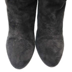 Chanel CC Logo Suede Leather Long Boots Black 37 — view 7