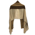 Gucci GG Monogram Striped Wool Silk Shawl Beige — view 2