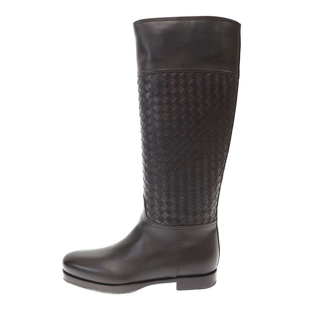 Bottega Veneta Intrecciato Leather Long Boots Brown 36 — view 2