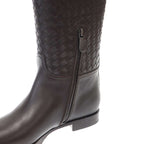 Bottega Veneta Intrecciato Leather Long Boots Brown 36 — view 7