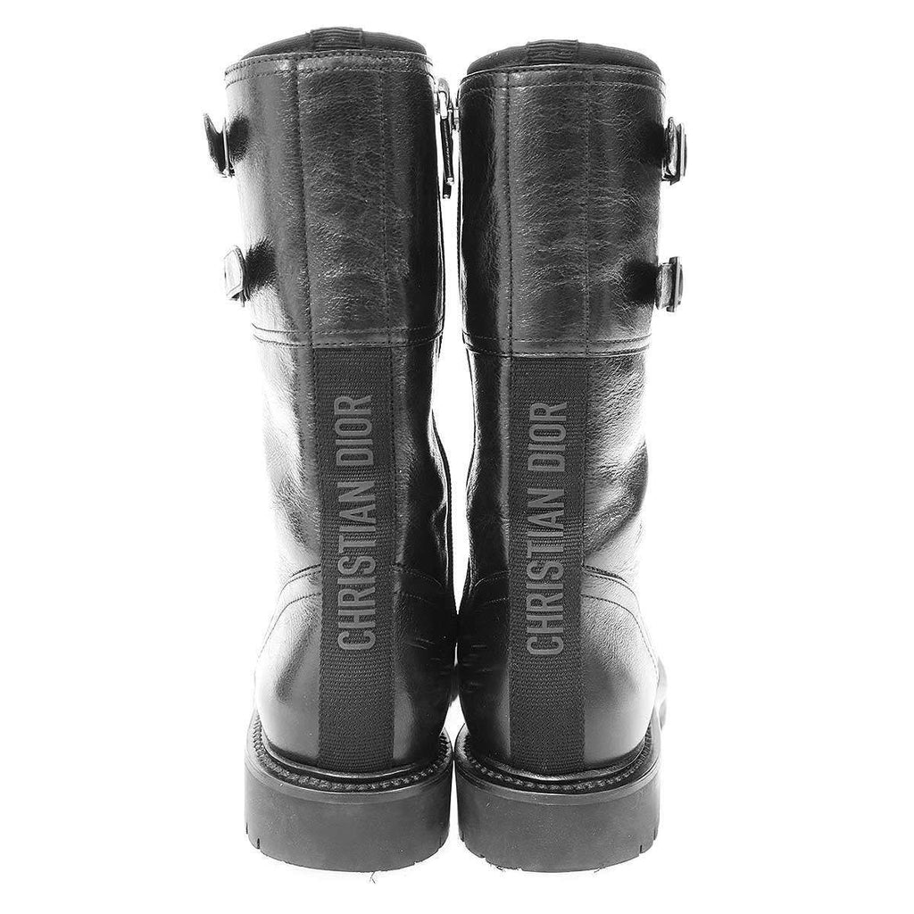 Dior Christian Ground Leather Belt Combat Boots Black 36.5 — view 3