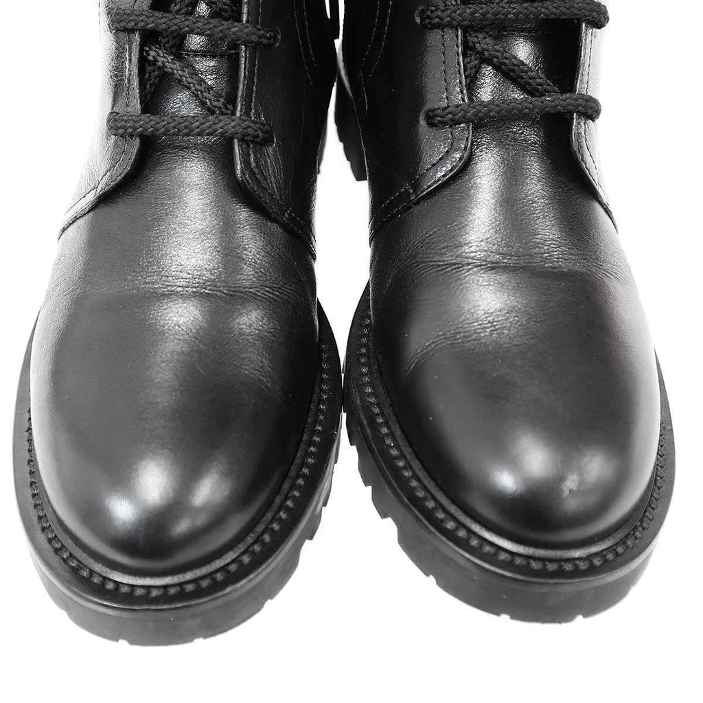 Dior Christian Ground Leather Belt Combat Boots Black 36.5 — view 7