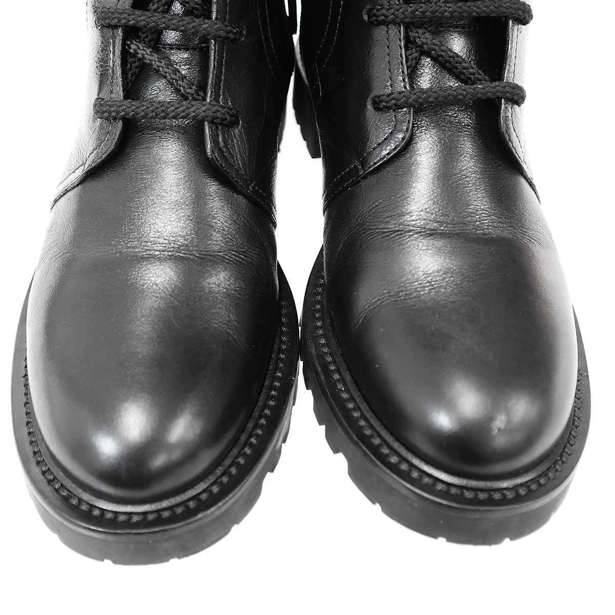 Dior Christian Ground Leather Belt Combat Boots Black 36.5 — view 7
