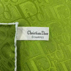 Dior Christian Scarf Silk All Over Pattern Green — view 7