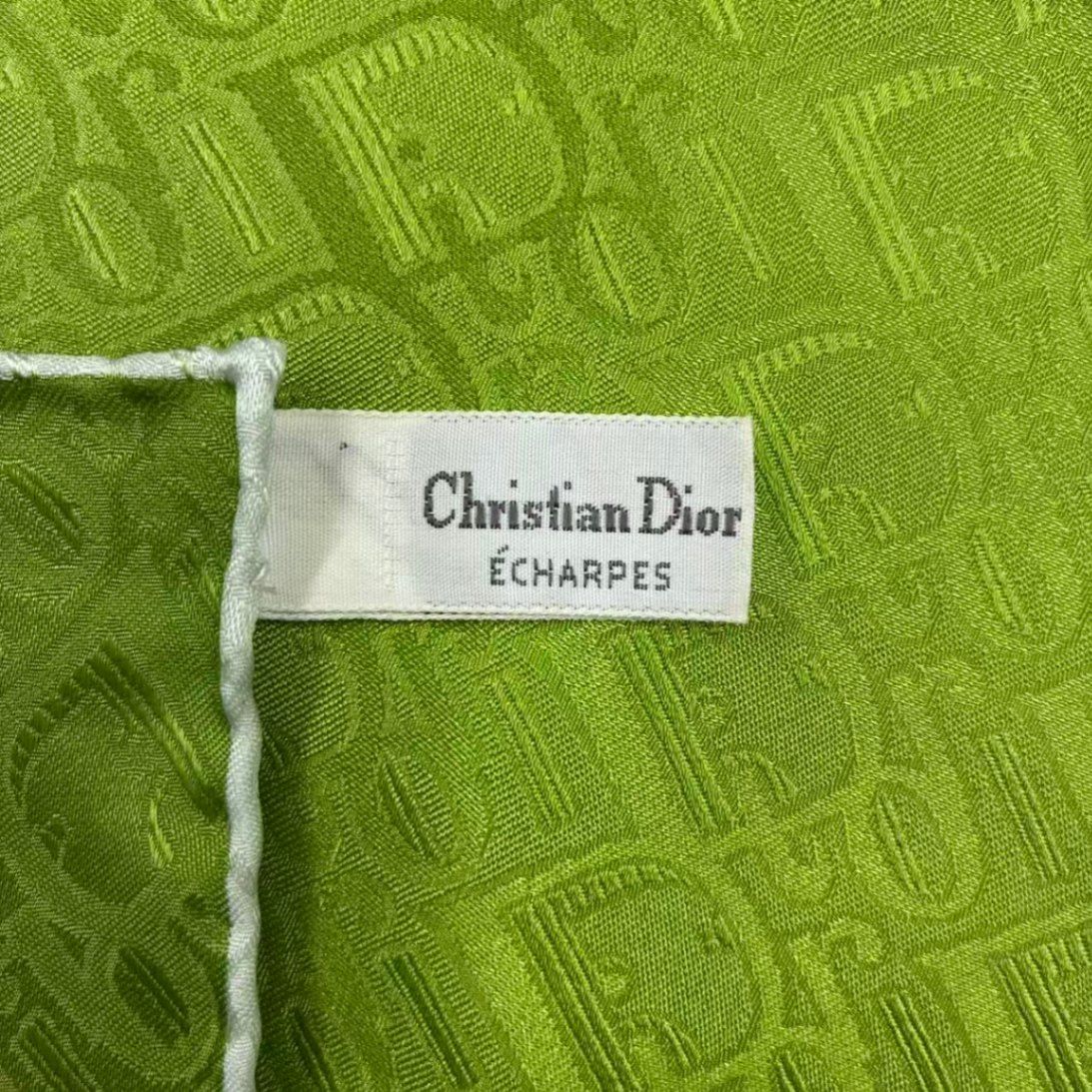 Dior Christian Scarf Silk All Over Pattern Green — view 7