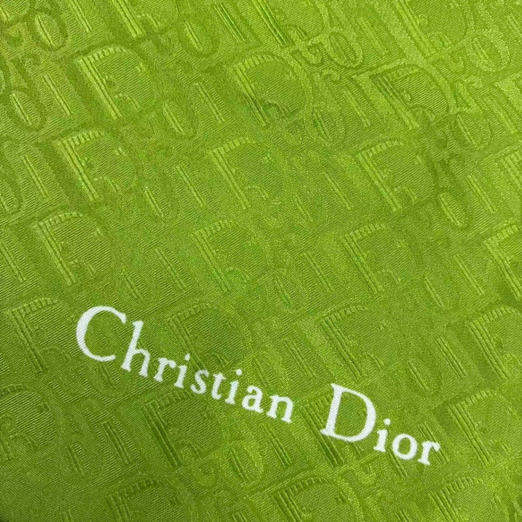 Dior Christian Scarf Silk All Over Pattern Green — view 6