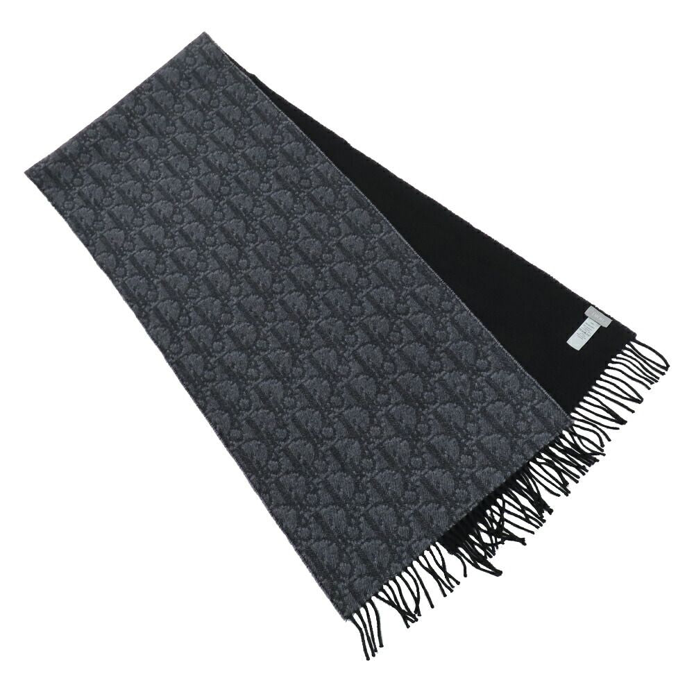 Dior Au Bree Double Face Muffler Gray Cashmere Wool Scarf — view 2