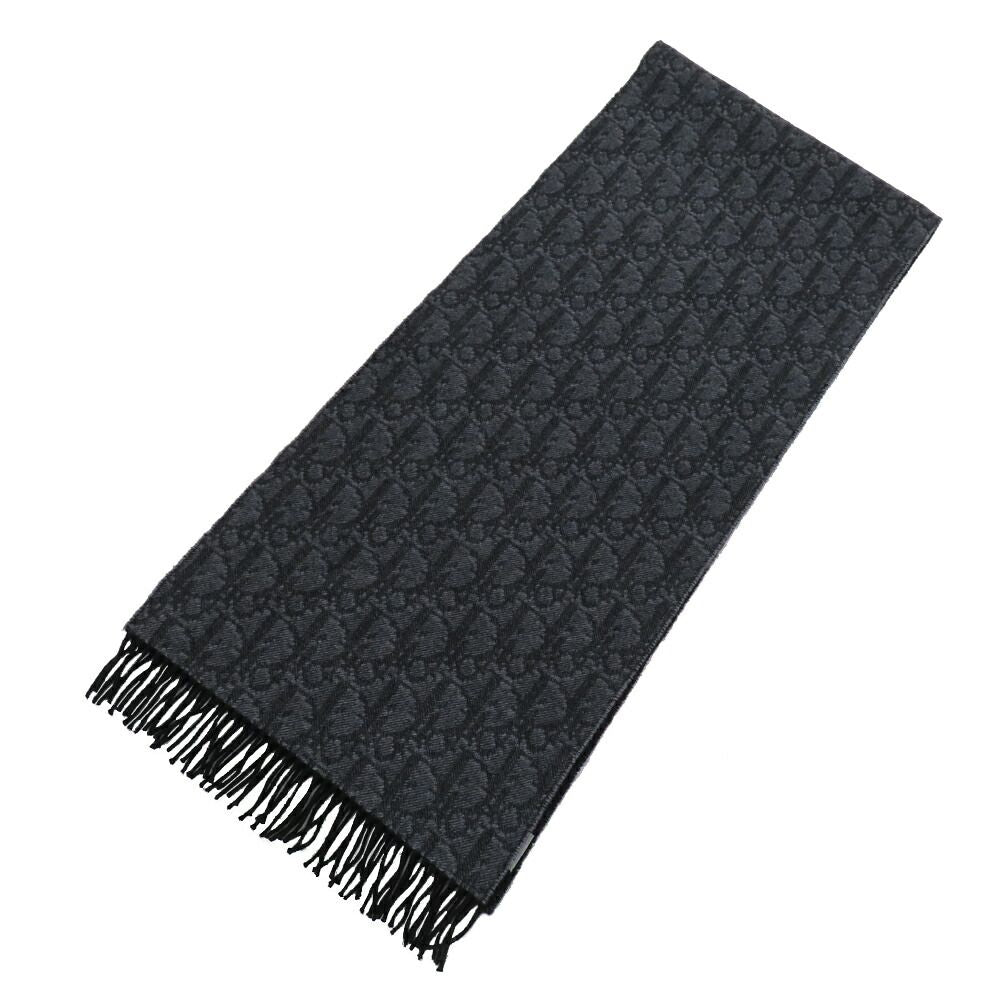 Dior Au Bree Double Face Muffler Gray Cashmere Wool Scarf — view 3