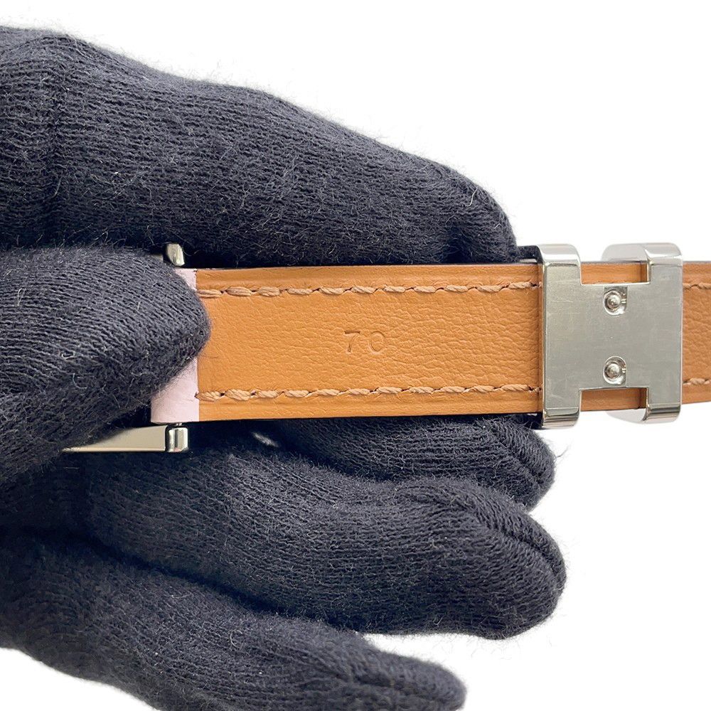 Hermes Belt Pop 15 Mobu Perlee Chai Silver Epsom 70 Mauve Pale — view 8
