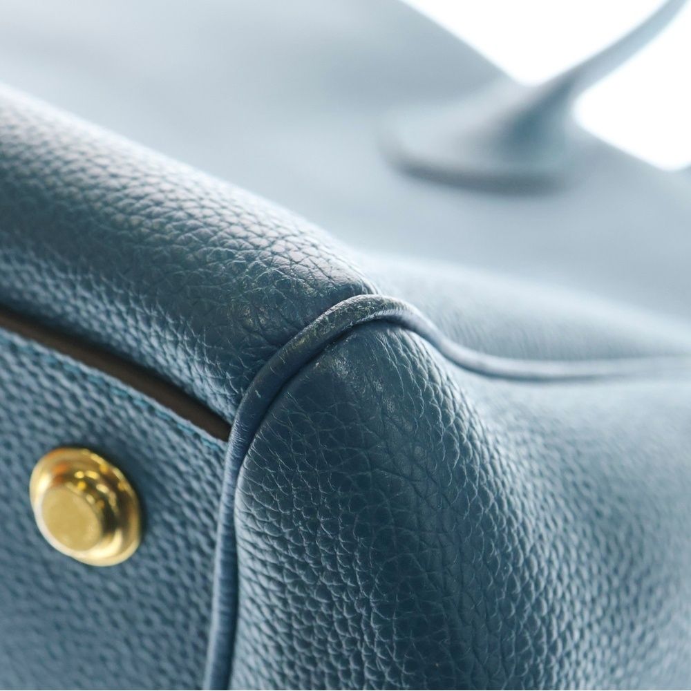 Louis Vuitton Mila MM Corvere Handbag Blue Leather — view 5