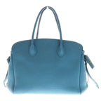 Louis Vuitton Mila MM Corvere Handbag Blue Leather — view 2
