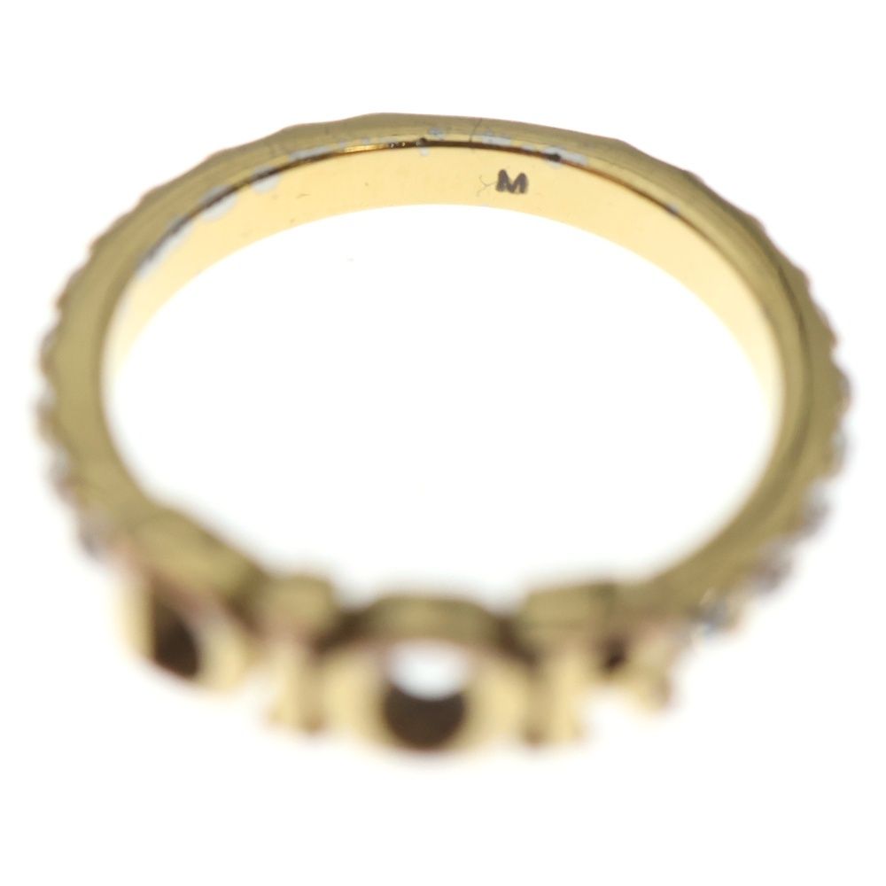 Dior Logo Ring Rhinestone Gold M — view 6