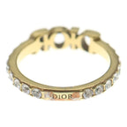 Dior Logo Ring Rhinestone Gold M — view 2