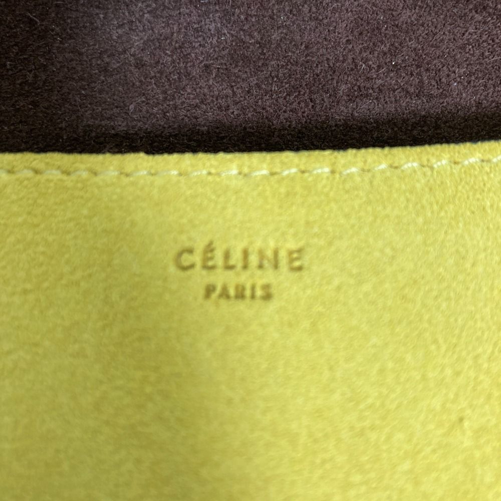 Celine Diamond Shoulder Bag Burgundy Yellow Gray — view 6