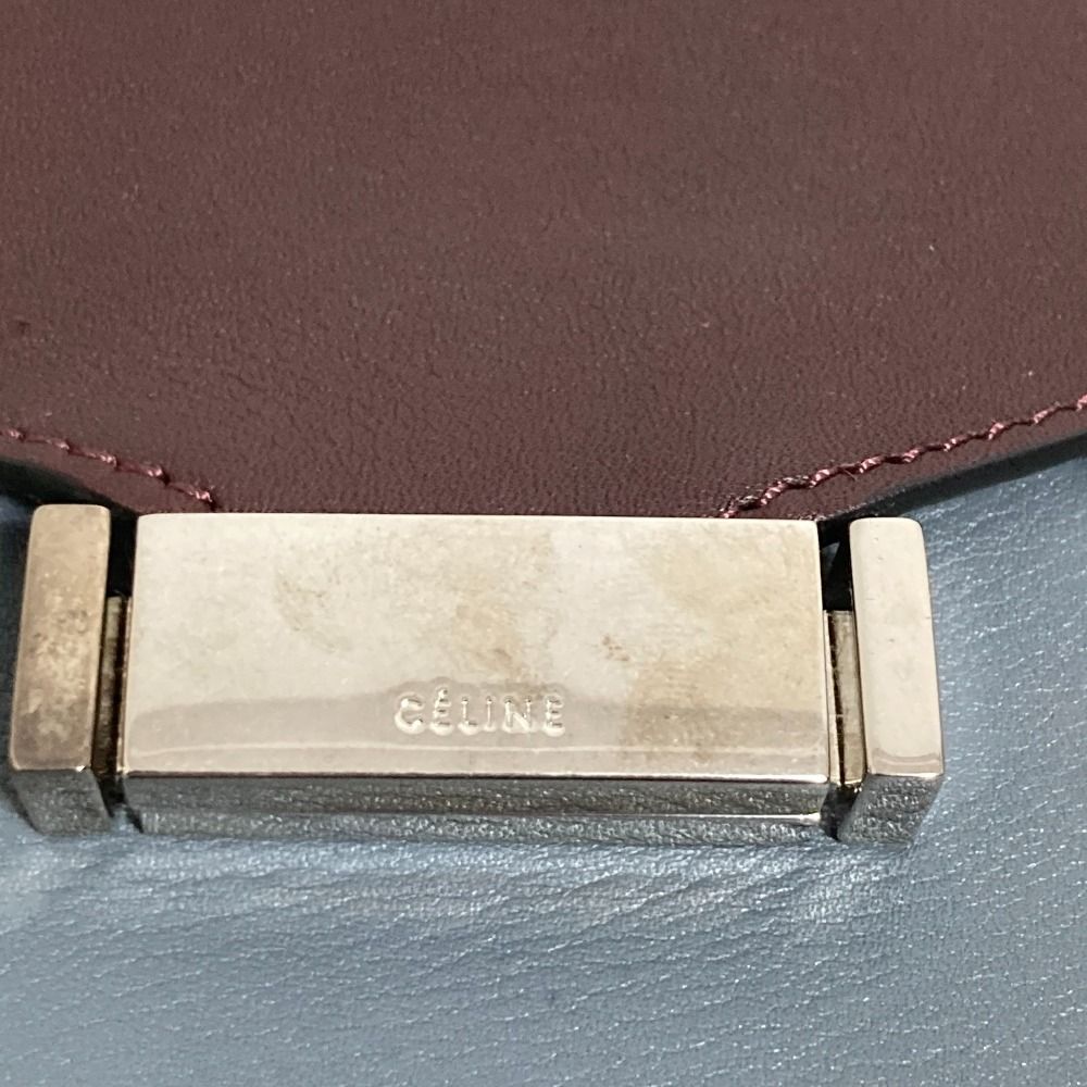 Celine Diamond Shoulder Bag Burgundy Yellow Gray — view 5