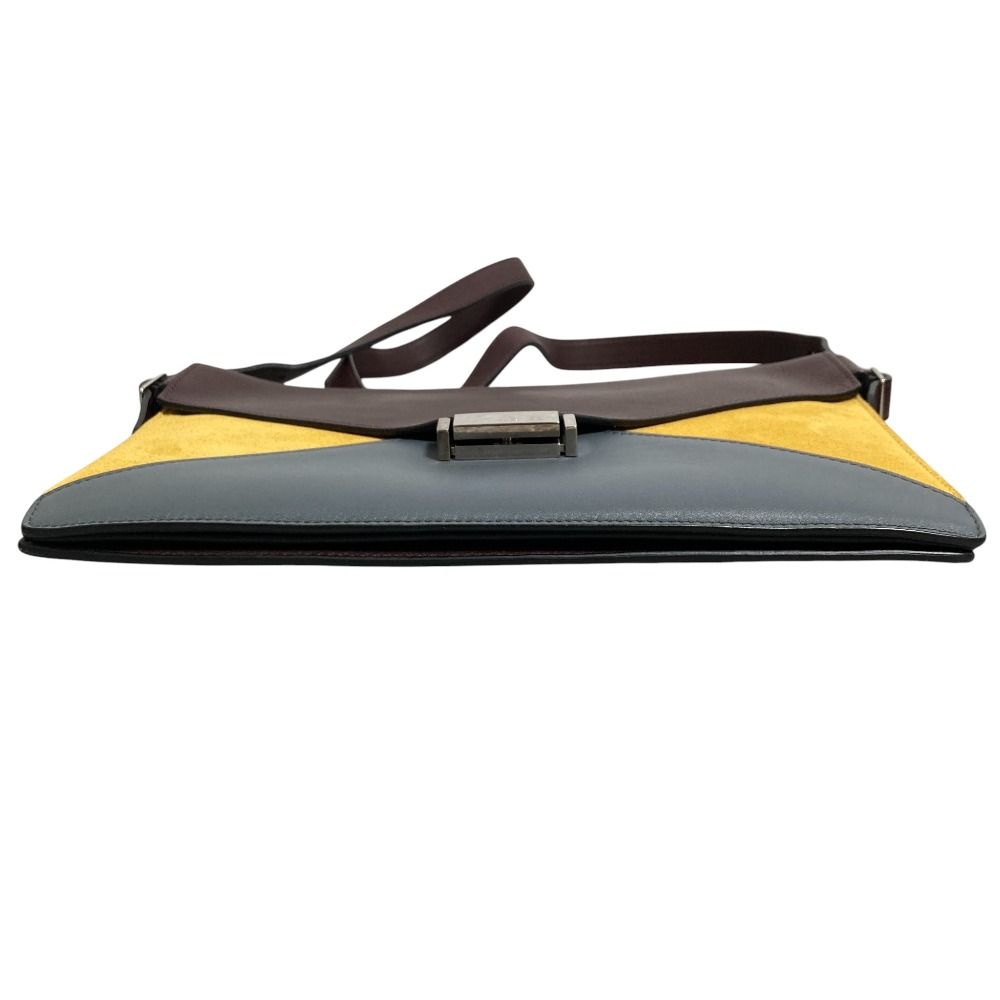 Celine Diamond Shoulder Bag Burgundy Yellow Gray — view 3