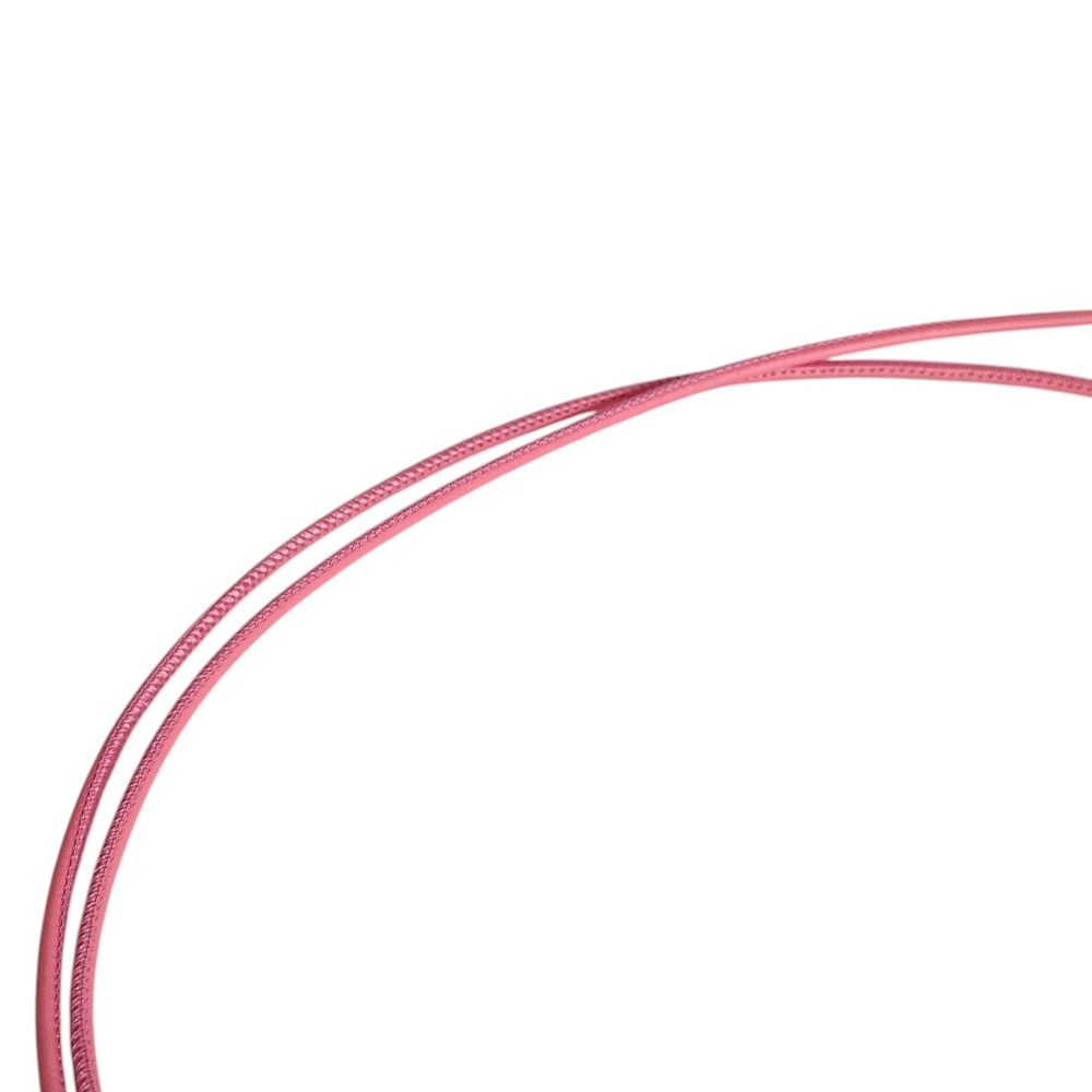 Hermes Equipe Nautic Leather Cord Pendant Necklace Pink — view 8