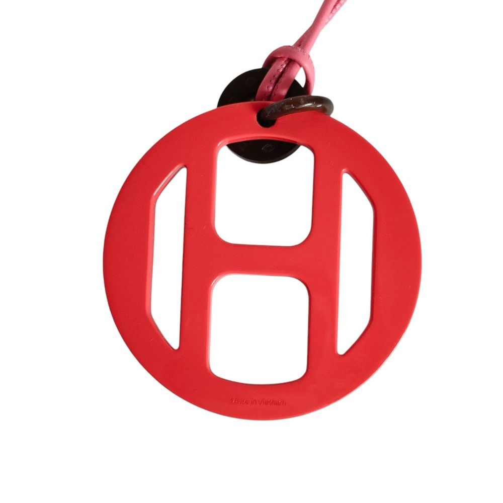 Hermes Equipe Nautic Leather Cord Pendant Necklace Pink — view 5