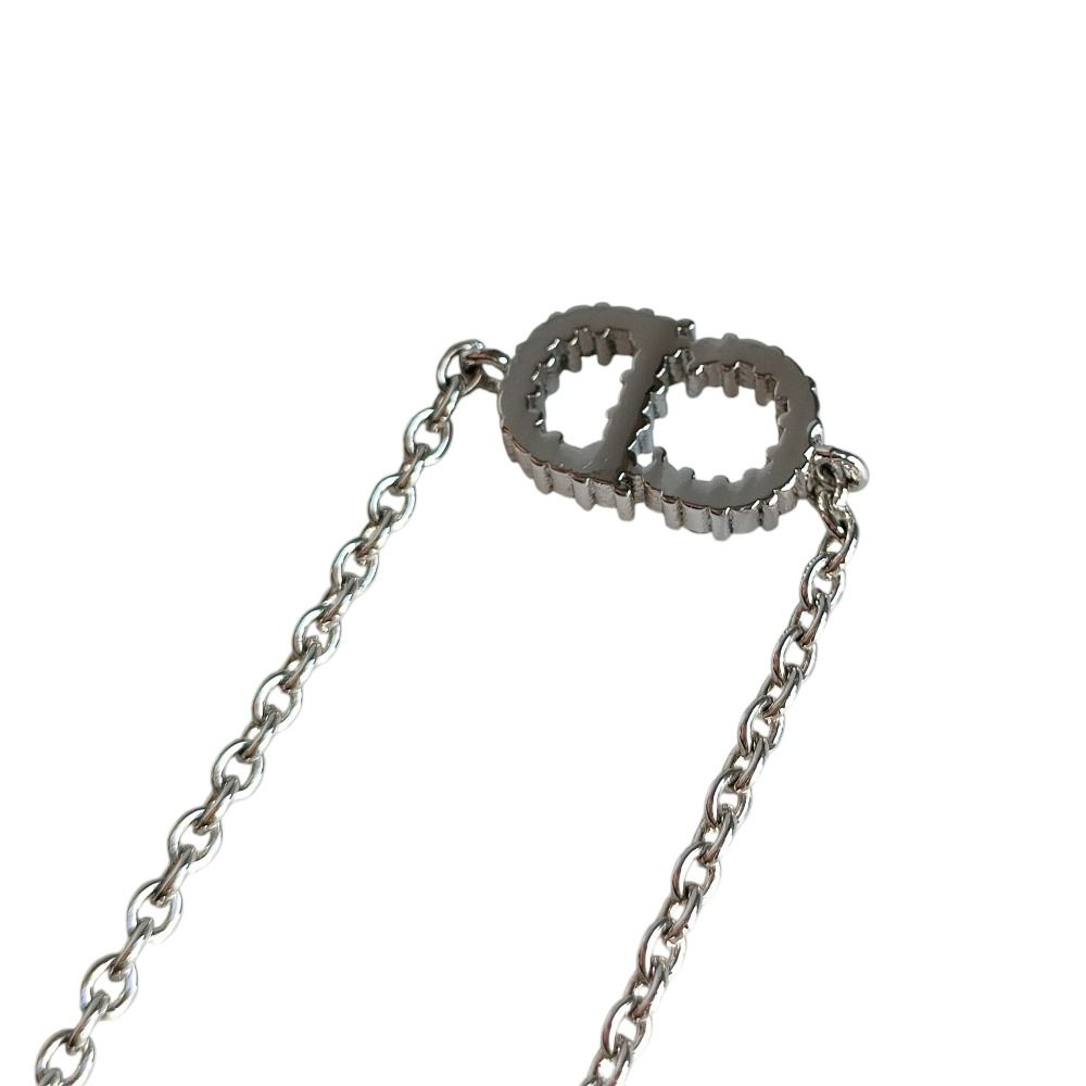 Dior Christian Rhinestone Clair D Lune Chain Bracelet Silver Metal — view 5