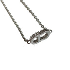 Dior Christian Rhinestone Clair D Lune Chain Bracelet Silver Metal — view 4