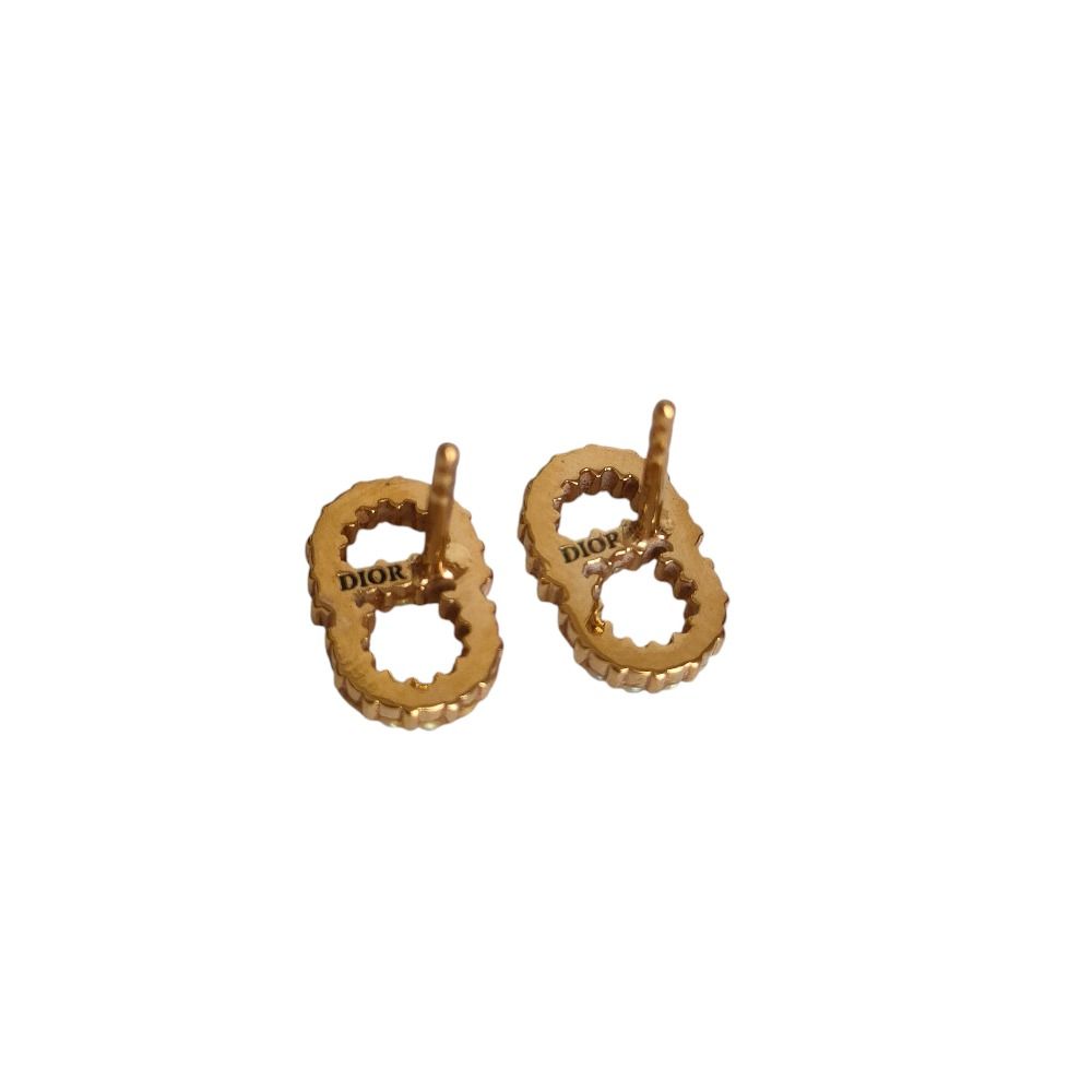 Dior Christian Clair D Lune Pearl Stud Earrings Gold Color — view 6