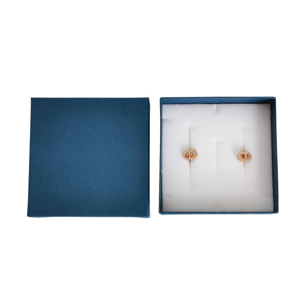 Dior Christian Clair D Lune Pearl Stud Earrings Gold Color — view 7