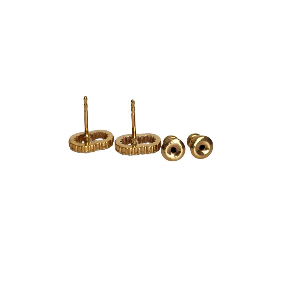 Dior Christian Clair D Lune Pearl Stud Earrings Gold Color — view 5