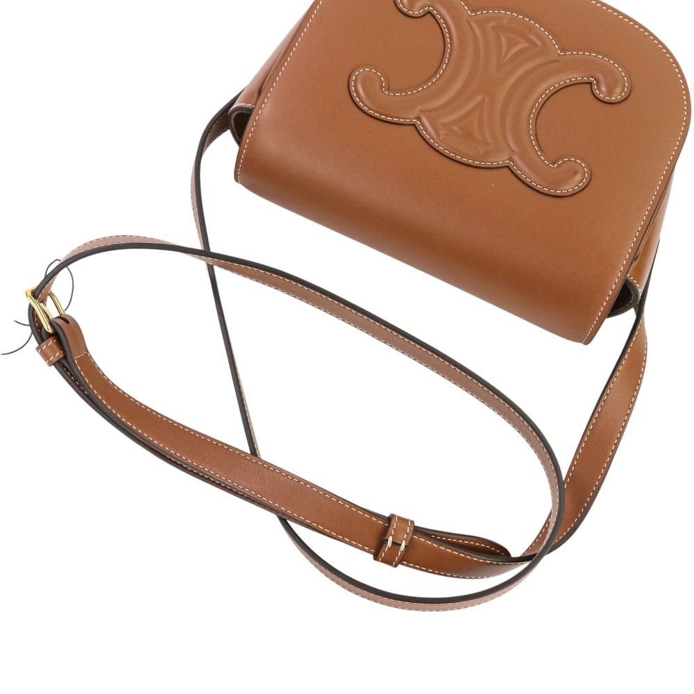 Celine Folco Cuir Triomphe Shoulder Bag Brown — view 5