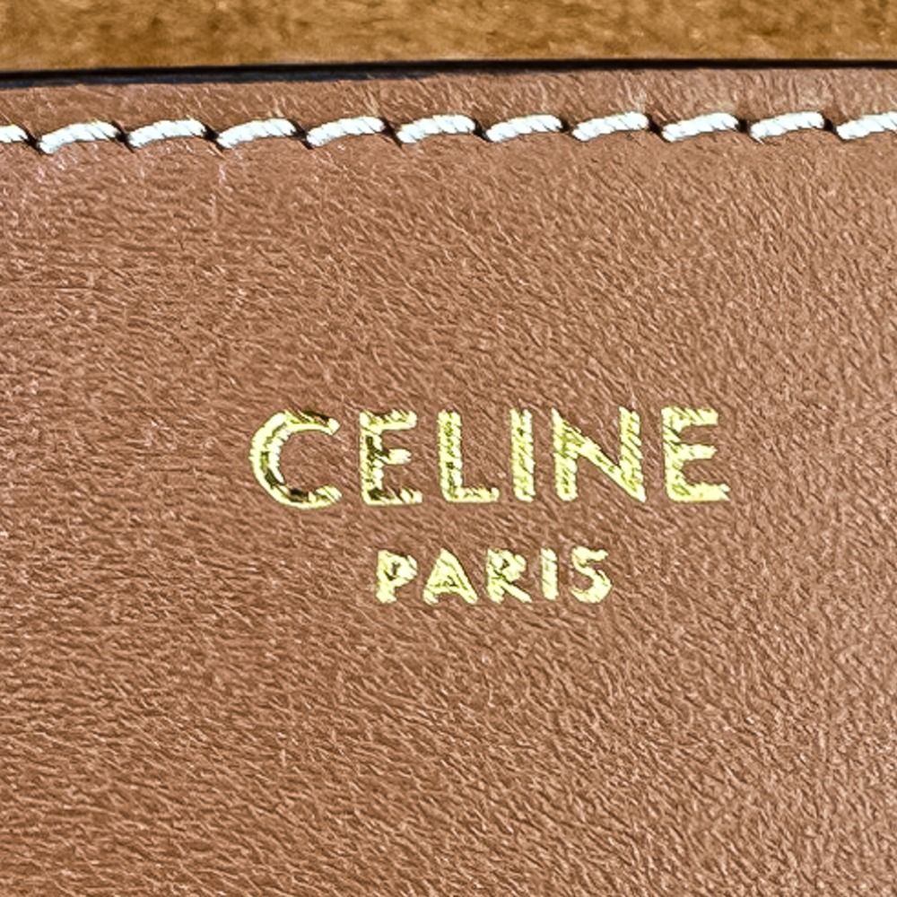 Celine Folco Cuir Triomphe Shoulder Bag Brown — view 9