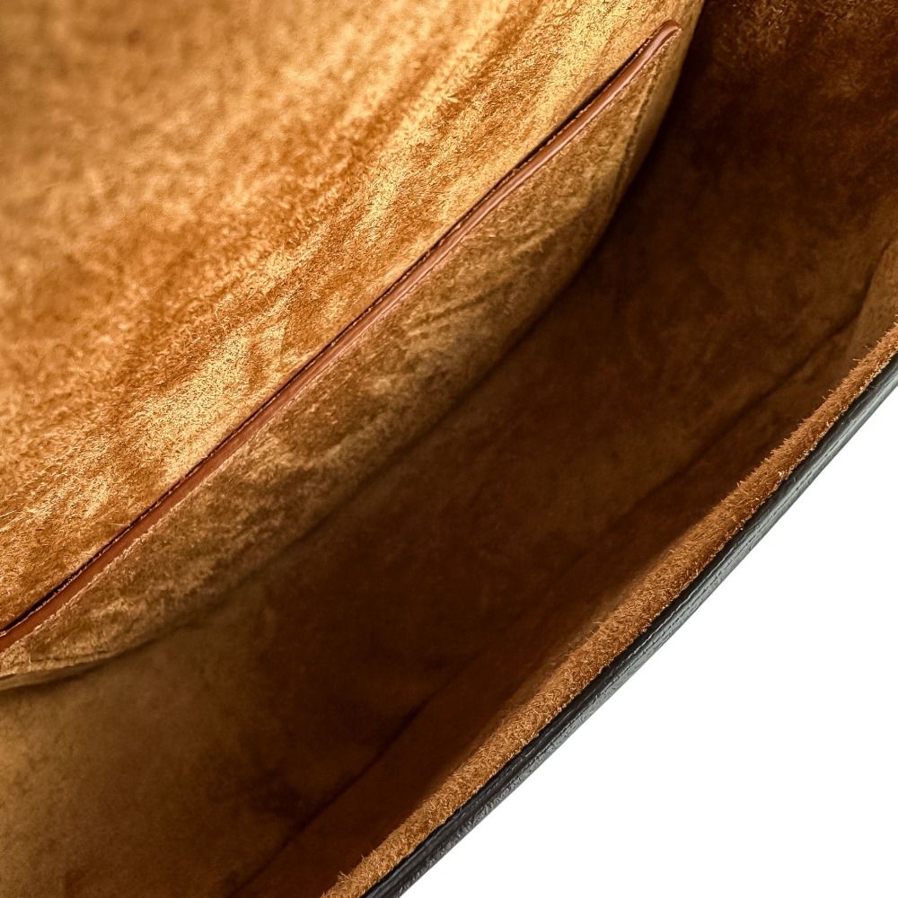 Celine Folco Cuir Triomphe Shoulder Bag Brown — view 7