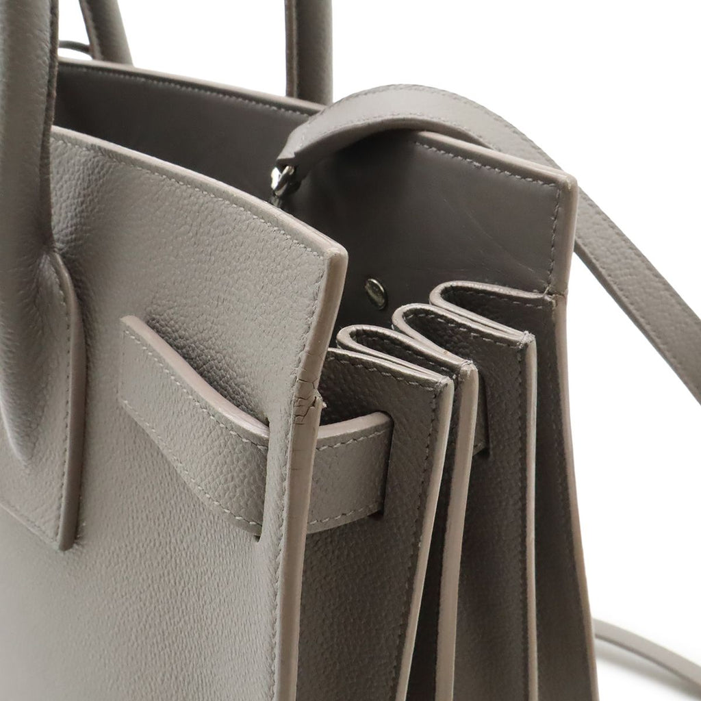 Saint Laurent Paris YSL Sac Dojour Small Handbag 2-Way Shoulder Leather Gray — view 7