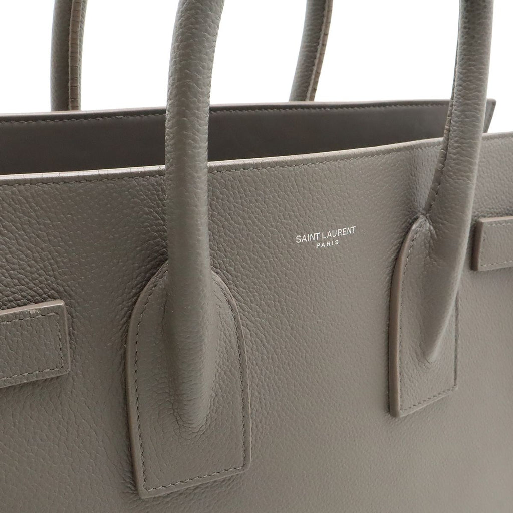 Saint Laurent Paris YSL Sac Dojour Small Handbag 2-Way Shoulder Leather Gray — view 8