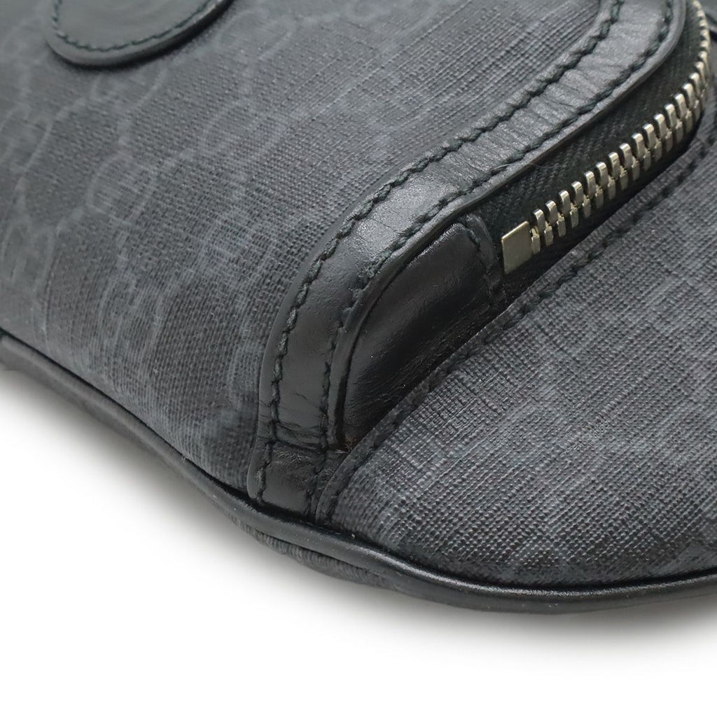 Gucci GG Supreme Large Waist Bag Leather Black Dark Gray — view 3