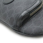 Gucci GG Supreme Large Waist Bag Leather Black Dark Gray — view 3