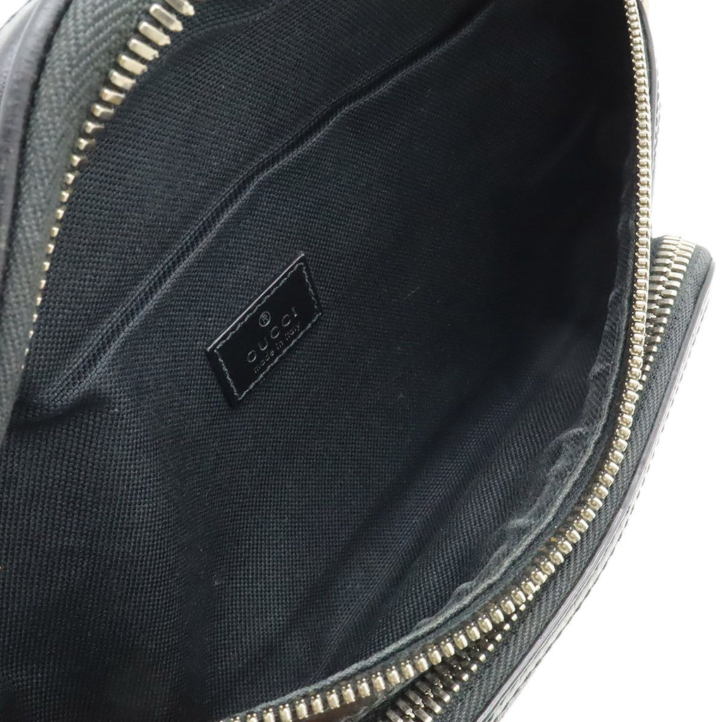 Gucci GG Supreme Large Waist Bag Leather Black Dark Gray — view 6