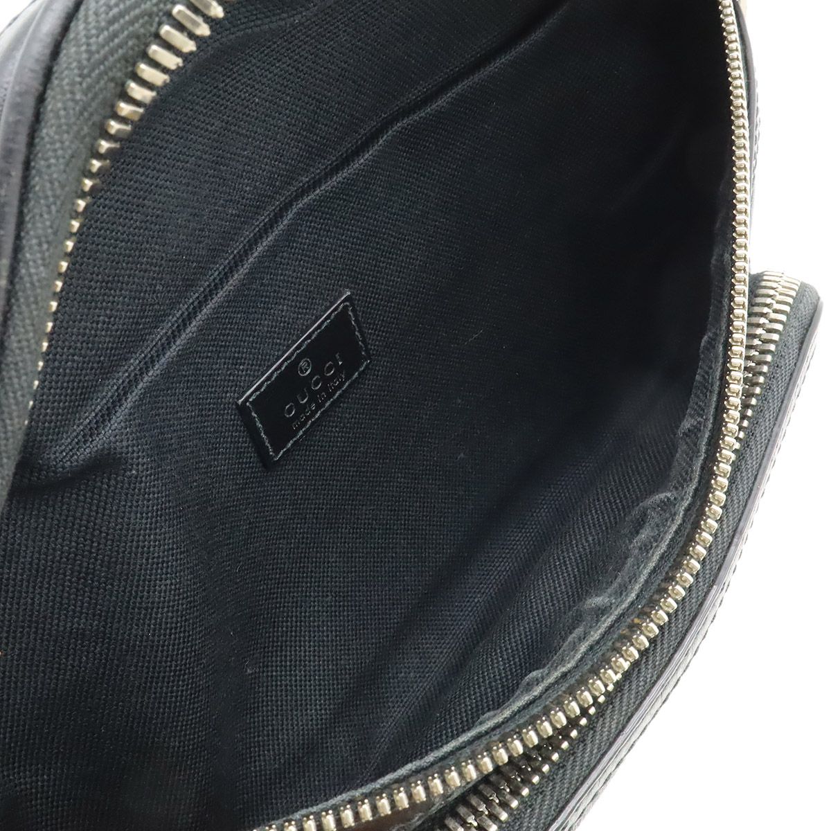 Gucci GG Supreme Large Waist Bag Leather Black Dark Gray — view 6