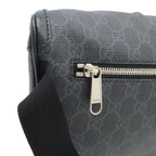 Gucci GG Supreme Large Waist Bag Leather Black Dark Gray — view 8