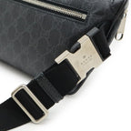 Gucci GG Supreme Large Waist Bag Leather Black Dark Gray — view 7