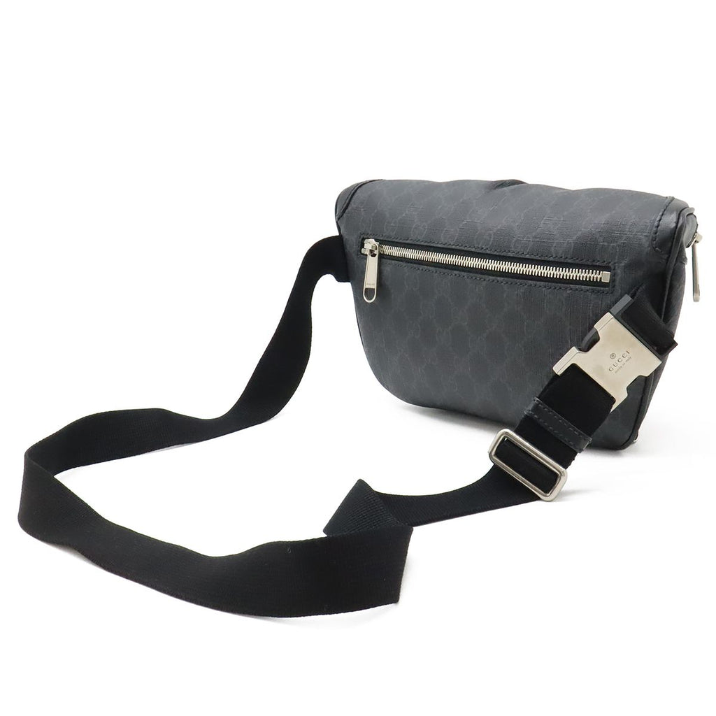 Gucci GG Supreme Large Waist Bag Leather Black Dark Gray — view 2