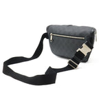 Gucci GG Supreme Large Waist Bag Leather Black Dark Gray — view 2