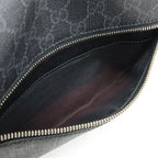 Gucci GG Supreme Large Waist Bag Leather Black Dark Gray — view 9