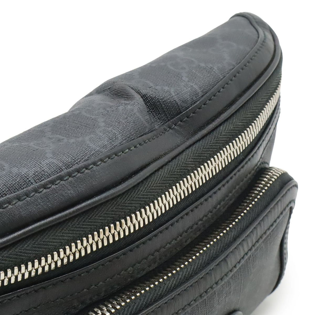 Gucci GG Supreme Large Waist Bag Leather Black Dark Gray — view 5