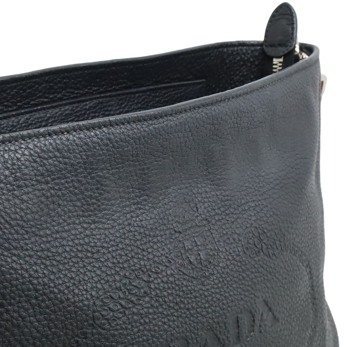 Prada Vitello Phoenix Shoulder Bag Striped Crossbody Leather Nero — view 8