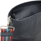 Prada Vitello Phoenix Shoulder Bag Striped Crossbody Leather Nero — view 4