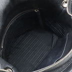 Prada Vitello Phoenix Shoulder Bag Striped Crossbody Leather Nero — view 7