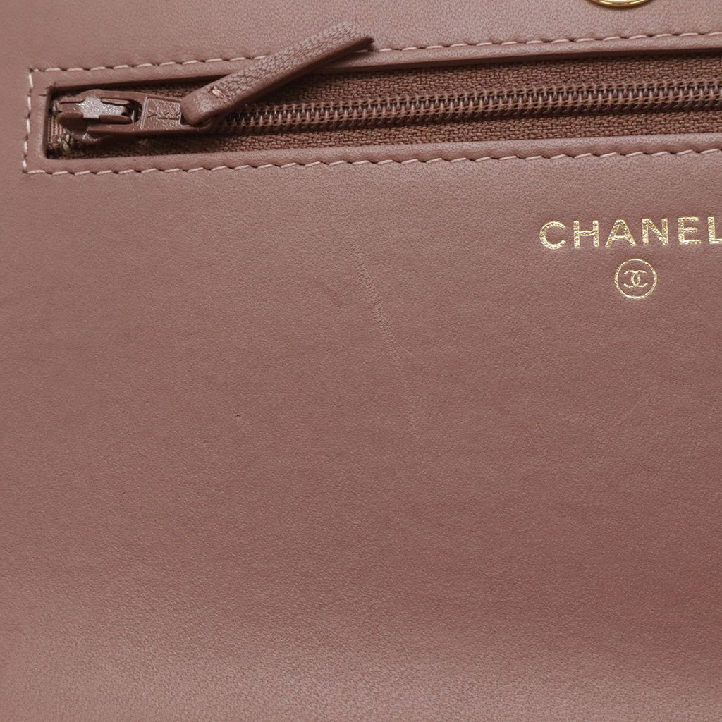 Chanel CC Logo Chain Wallet Shoulder Bag Pochette Crossbody Rabbit Fur — view 9