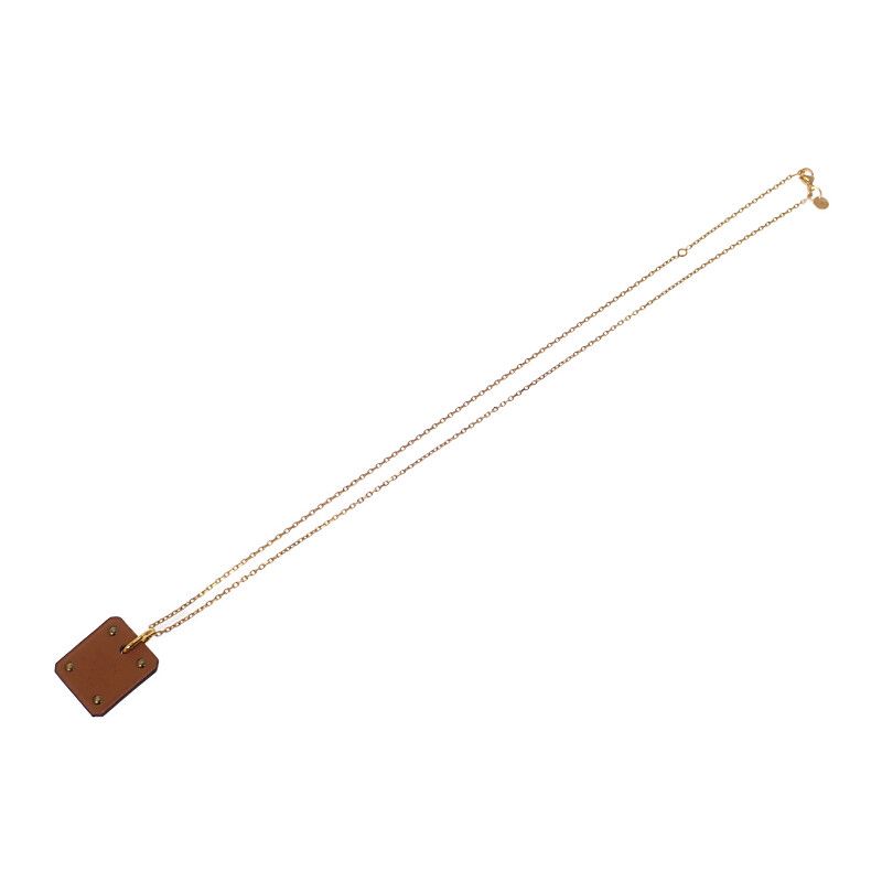 Hermes As de Coeur PM Necklace Pendant Beige Etoupe